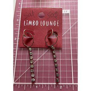 Limbo Lounge Free People "Said So" Dangle Earrings - Rhinestone Linear Drop -